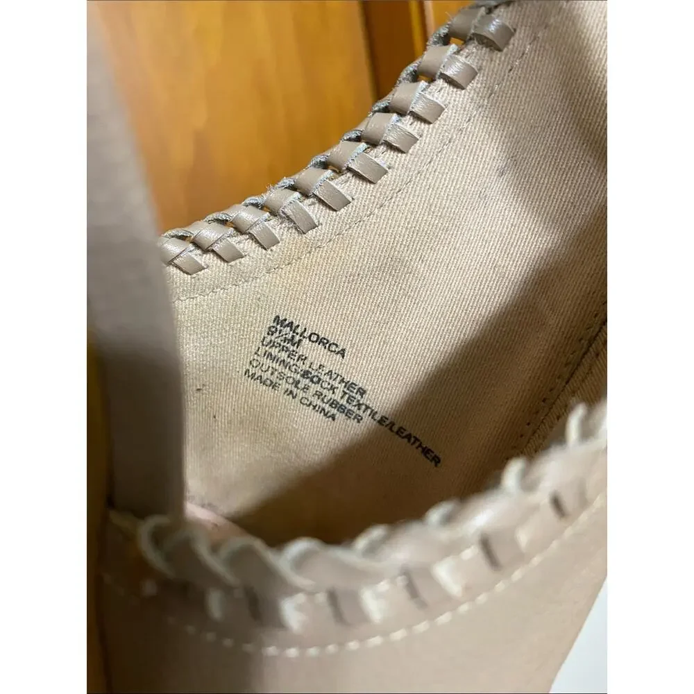 kate spade Cream Leather Peep-Toe Slingback 4” Heel Stacked Wood Block Gold